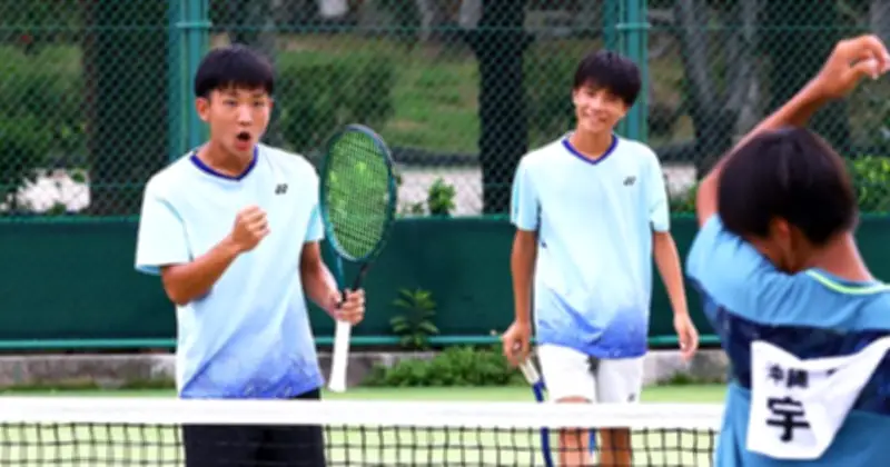 県中学総体テニス、男子は沖縄東、女子は石田がV