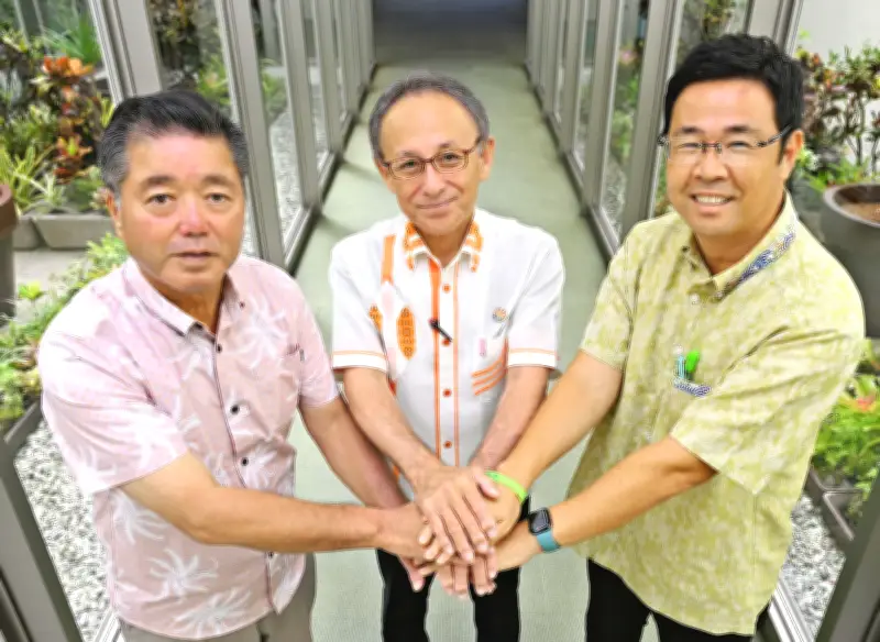 沖縄県知事選に向け、玉城デニー氏、古謝玄太氏、下地幹郎氏が座談会で県政や基地問題について活発に議論