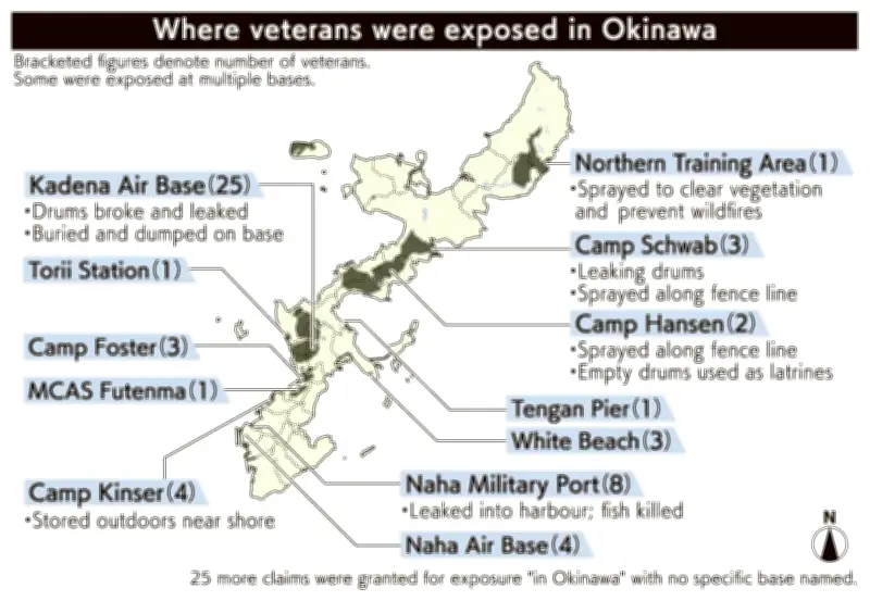 沖縄の米軍基地で枯れ葉剤被害、退役軍人70人の証言が補償認定