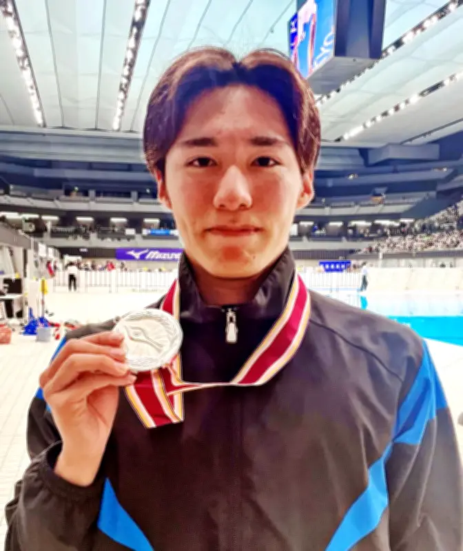 仲村秀貴、男子50m背泳ぎで県新記録の2位 全国JOC競泳大会