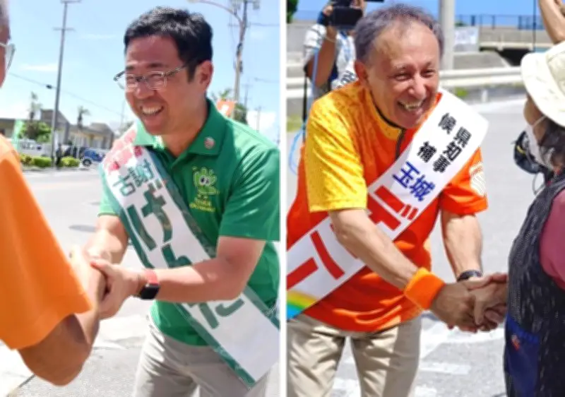 沖縄知事選、古謝氏と玉城氏が県内各地で支持拡大へ政策訴え