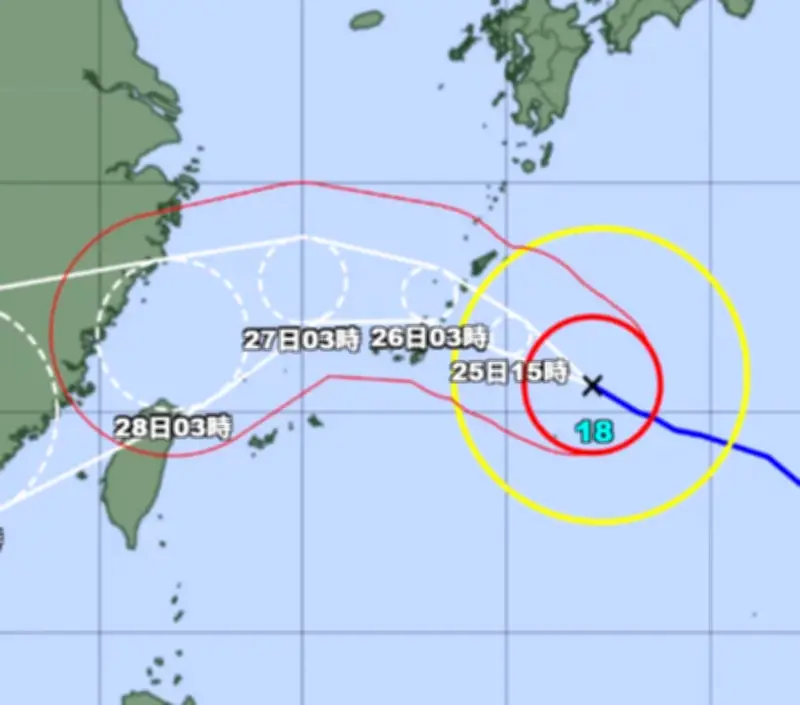 台風18号、本島25日昼前にも暴風警報 大東は瞬間60メートル 13市町村で小中休校