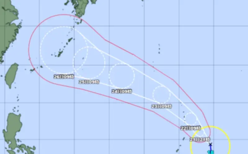 台風18号、勢力強め北北西へ 大東地方24日にも暴風か 旧盆直撃の可能性