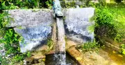 龍の口から勢いよく湧き出る名水百選の垣花樋川 南城市の最涼スポット