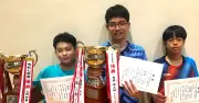 卓球全日本県予選 上地悠貴が14歳以下優勝 女子は上地彩菜が制す