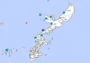 沖縄本島北部・恩納村で震度3 21日午前9時1分ごろ観測