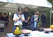 嘉手納の農林健児之塔で慰霊祭　戦没者502人悼み不戦誓う