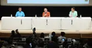 沖縄知事選公開討論会、普天間移設と交通政策で3氏が論戦