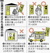 知事選告示前のぼり旗続々、SNSで物議 「2連」は法律の抜け道？ 県選管に見解聞く