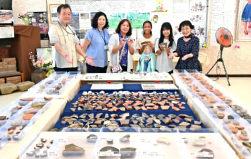410年の歴史伝える「記憶のかけら」 開南小に手作り博物館 花壇から陶片出土