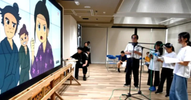首里城テーマのアニメ「サイオン」で県内の小中学生がアフレコに挑戦