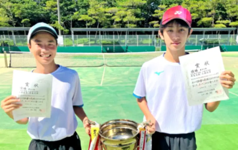 県中学ソフトテニス 男子は上原・平良組が優勝 女子は宮城・山下組