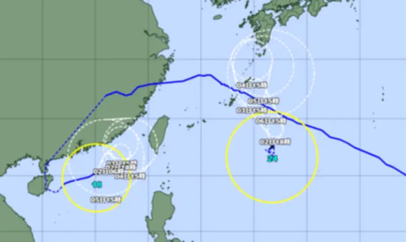 台風24号が接近も暴風域なし　2～3日に大東島や本島へ、高波警戒