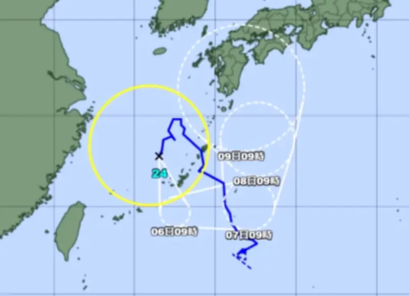 台風24号、沖縄近海で停滞し影響長引く恐れ　本島地方は5～6日荒天