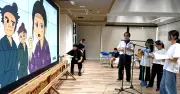 首里城テーマのアニメ「サイオン」で県内の小中学生がアフレコに挑戦