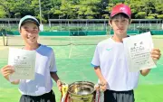 県中学ソフトテニス 男子は上原・平良組が優勝 女子は宮城・山下組