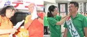 沖縄知事選、古謝氏と玉城氏が打ち上げ式で支持訴え 異例の選挙戦を終え複雑な表情